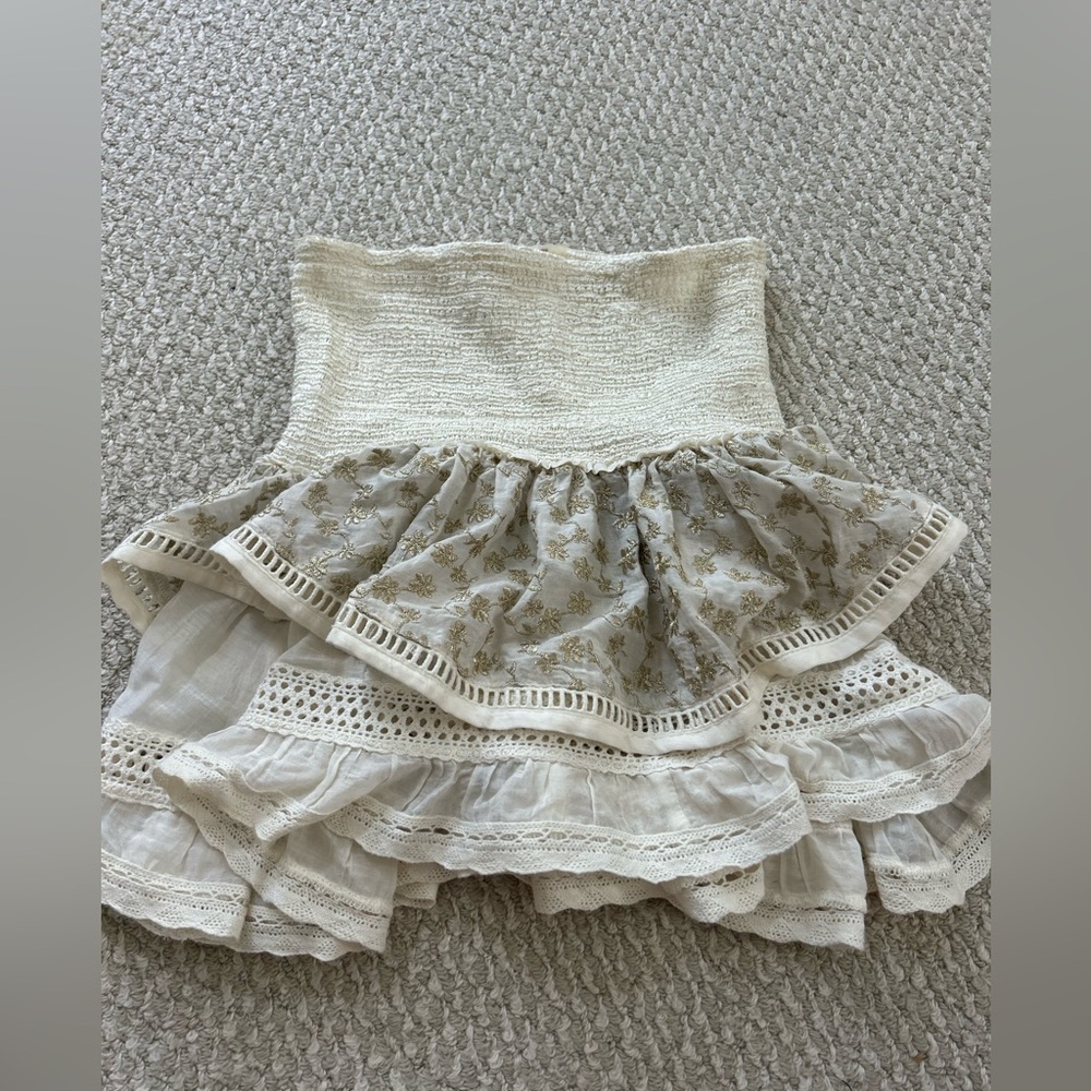 Ramy Brook Cream Bubble Mini Skirt